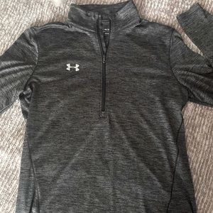 Under Armour 1/2 zip athletic top - Heathered grey/black